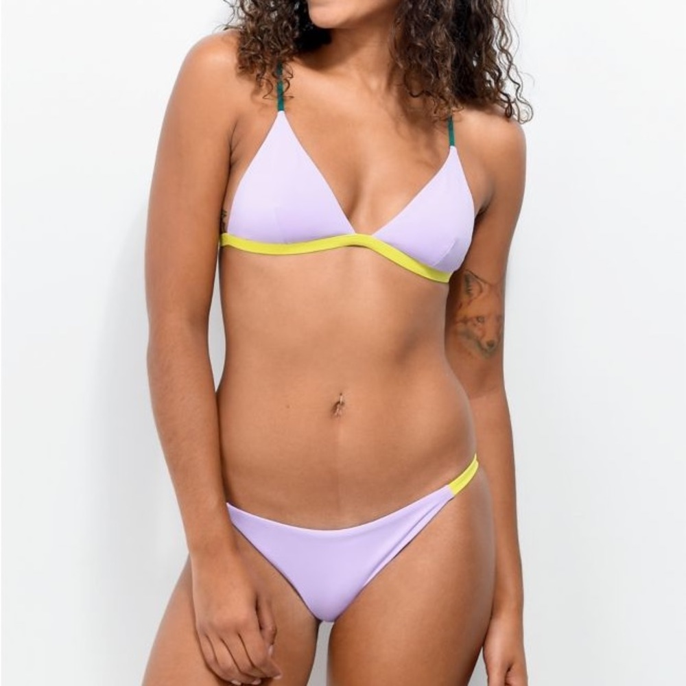 KIKIRIO Lavender Color Block Swim Set